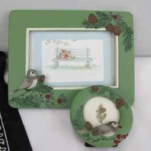 🏠HP🏠 VTG Seasonal Ceramic Frame Set 4"x6"/2"